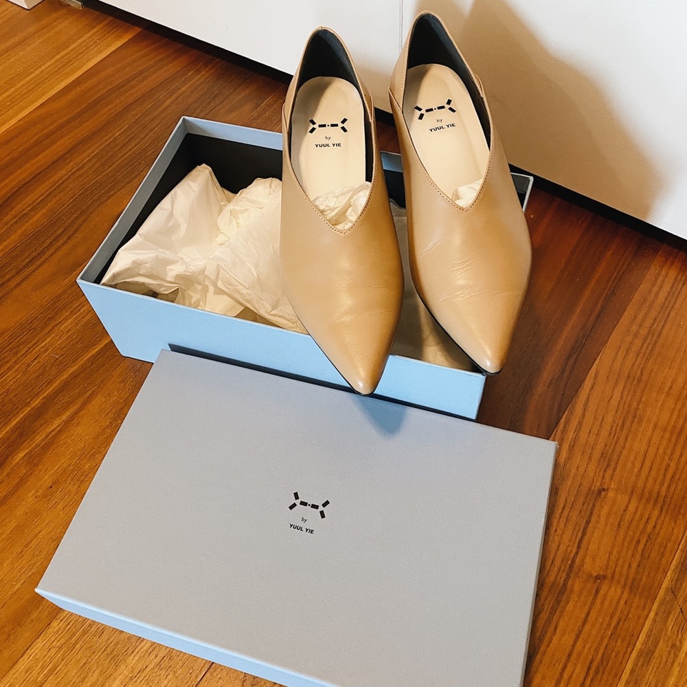 Yuul Yie pink heel pumps nude/tan size37